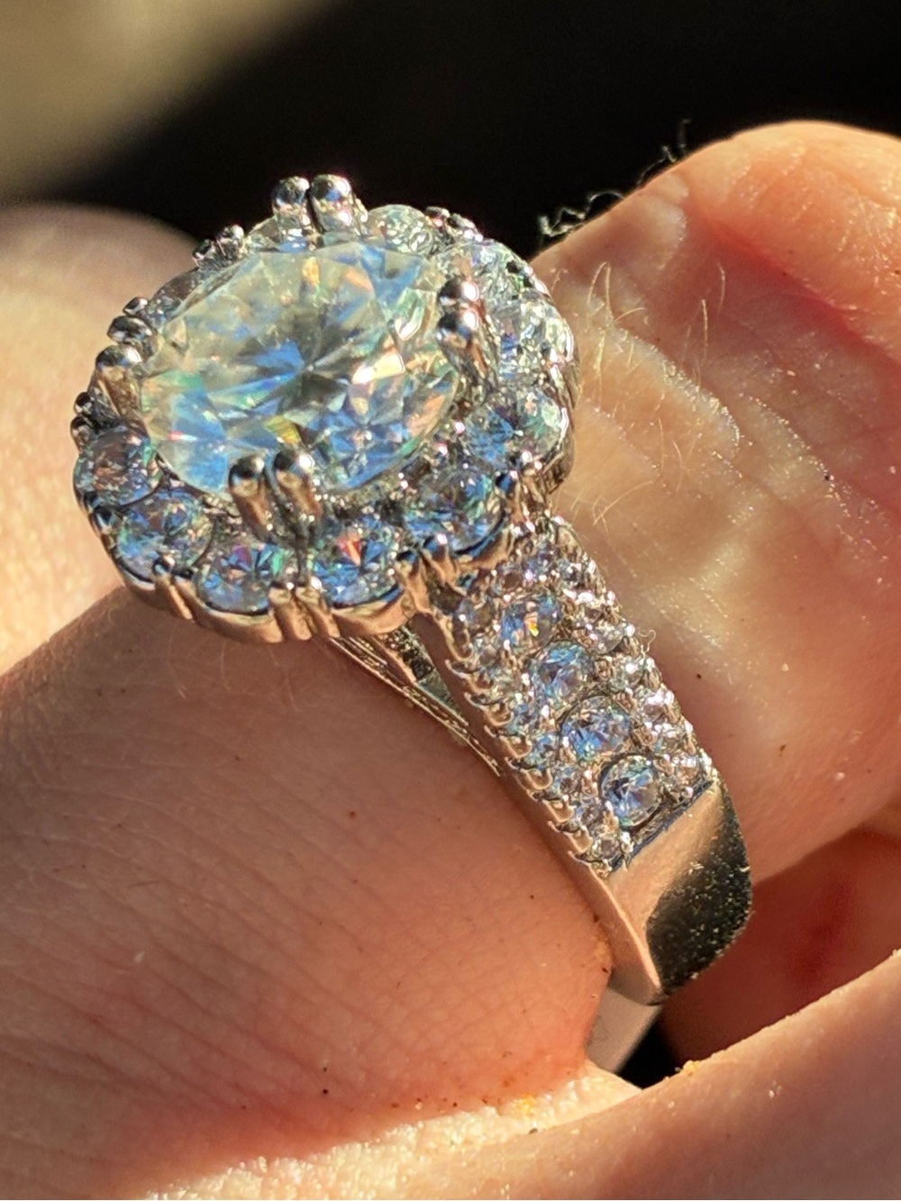 $999 4.00ctw moissanite solid sterling ring - new with tags